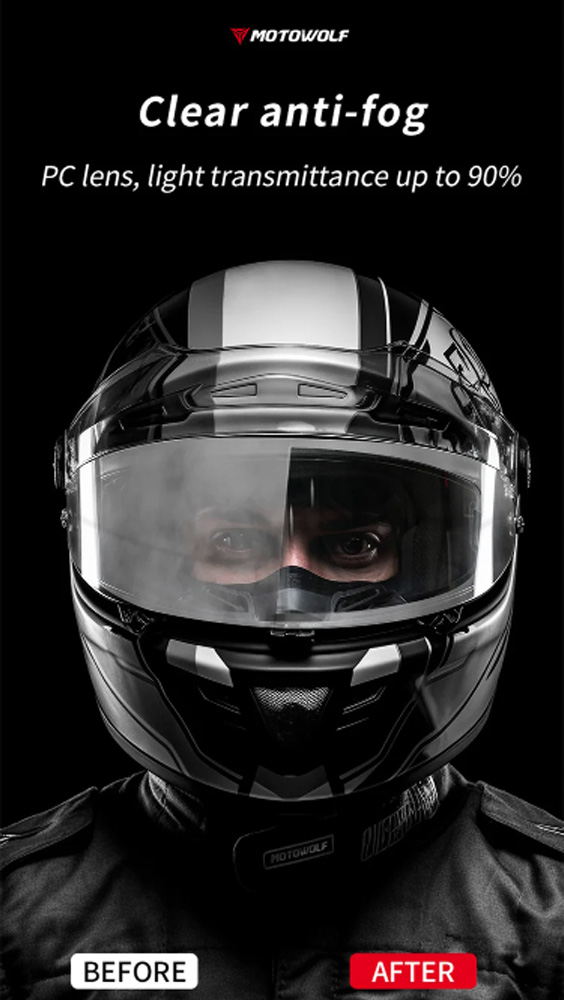 MotoWolf ორთქლის საწინააღმდეგო ვიზორის სტიკერი