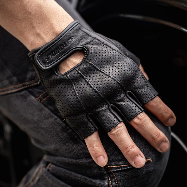 Motowolf ტყავის გადაჭრილი ხელთათმანი