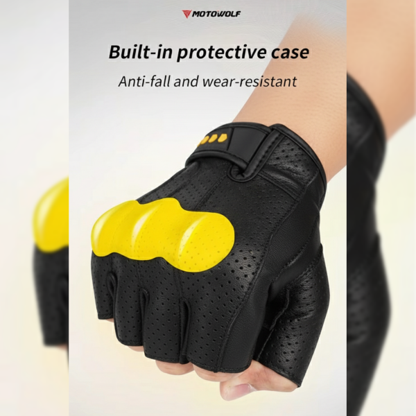 Motowolf ტყავის გადაჭრილი ხელთათმანი