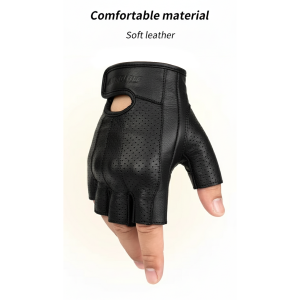 Motowolf ტყავის გადაჭრილი ხელთათმანი